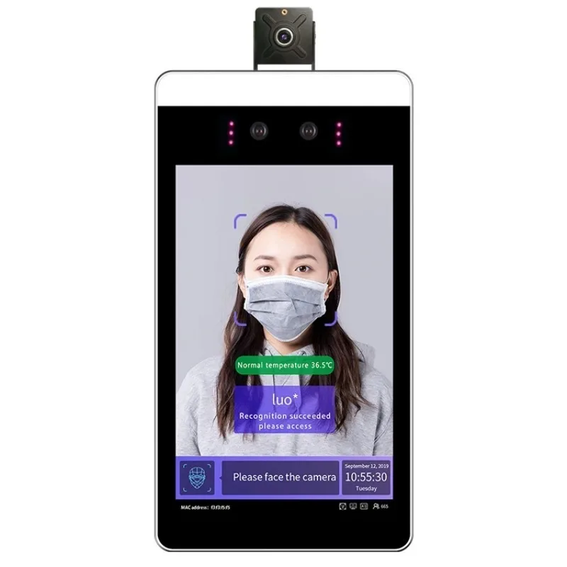 Hot product 8 Inch AI Thermal Camera Face Recognition Attendance Management Determinal