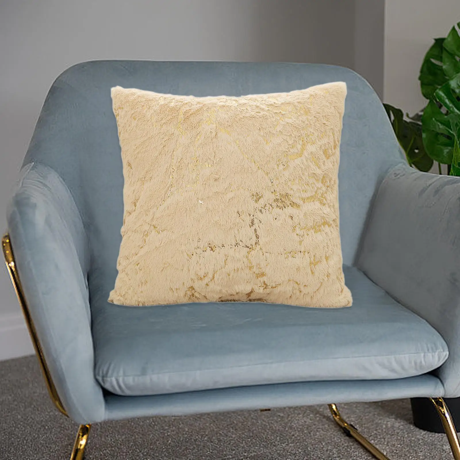 

Throw Pillow Cover Comfortable Decoration Creative 17 x 17 inch Gold Stamped Pillow Case for Living Room Hotel Cafe Chair Bed