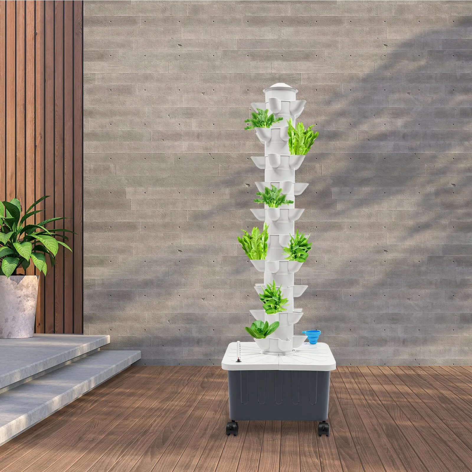 

Safe&User-Friendly Hydroponic Tower - 12V Low-Voltage Pump Reduces Electric Shock Risk, Pump Filter Prevents Blockage
