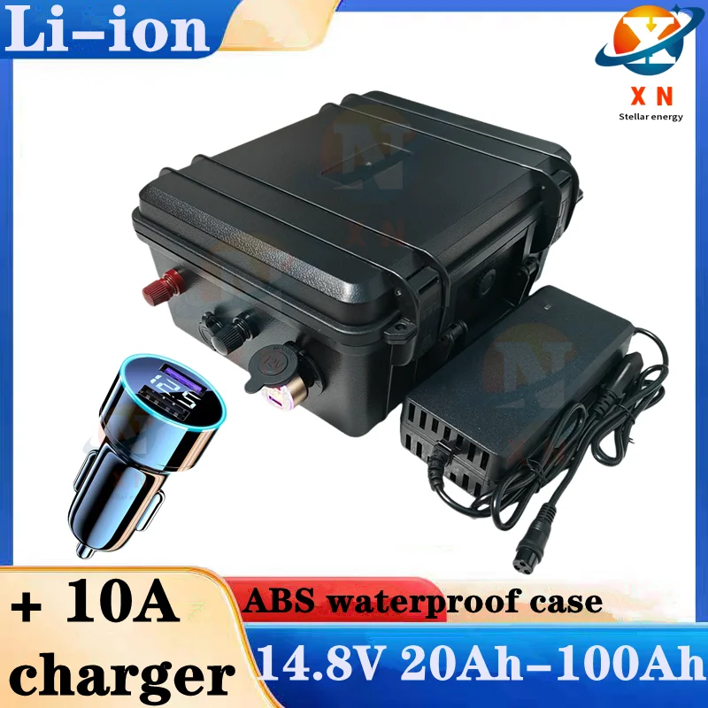 15V 14.8V 100Ah 80Ah 90Ah 70Ah 60Ah 50Ah 30Ah li ion battery no 12v 80Ah 100Ah for fish boat golf trolly lamp light +charger