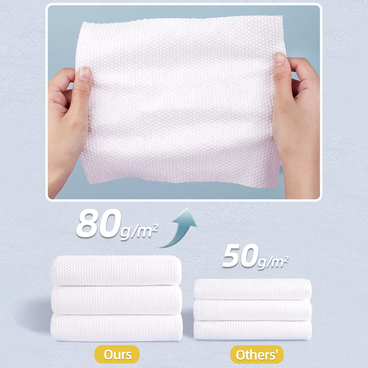 1 confezione di salviette fumé professionali, morbide e spesse, bagnate e asciutte, altamente assorbenti, utilizzate per la cura del viso e la rimozione del trucco.