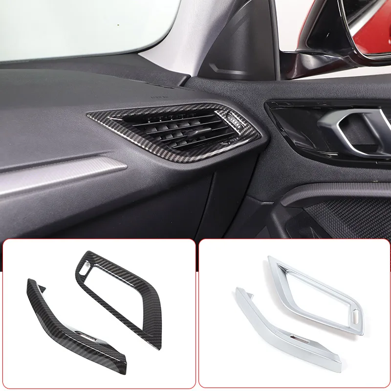 For BMW 1 Series 2 Series F40 F44 ABS Carbon Fiber Car Central Control Side Air Outlet Decorative Frame Sticker Car Accessories