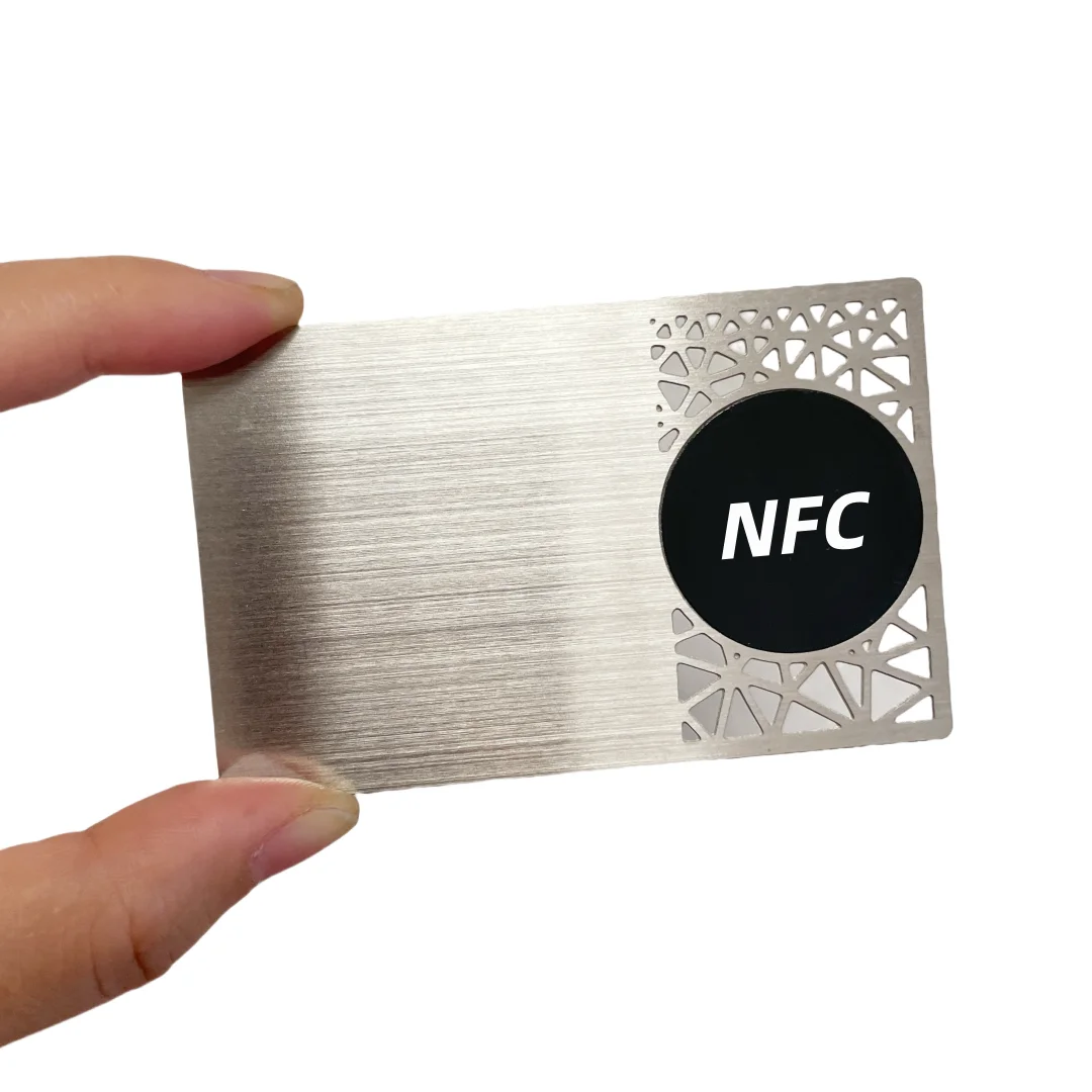 Customized inquiry Contactless Personalized Metal NFC Card Custom Cut Off Gold NC Metal Business Smart Digital Rfid Visiting Bus