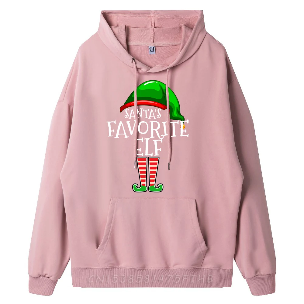 Santa Is Favorite Elf Group Matching Family Christmas Grey Hoodie Graphic Tee Breathable Tops Lovers Day