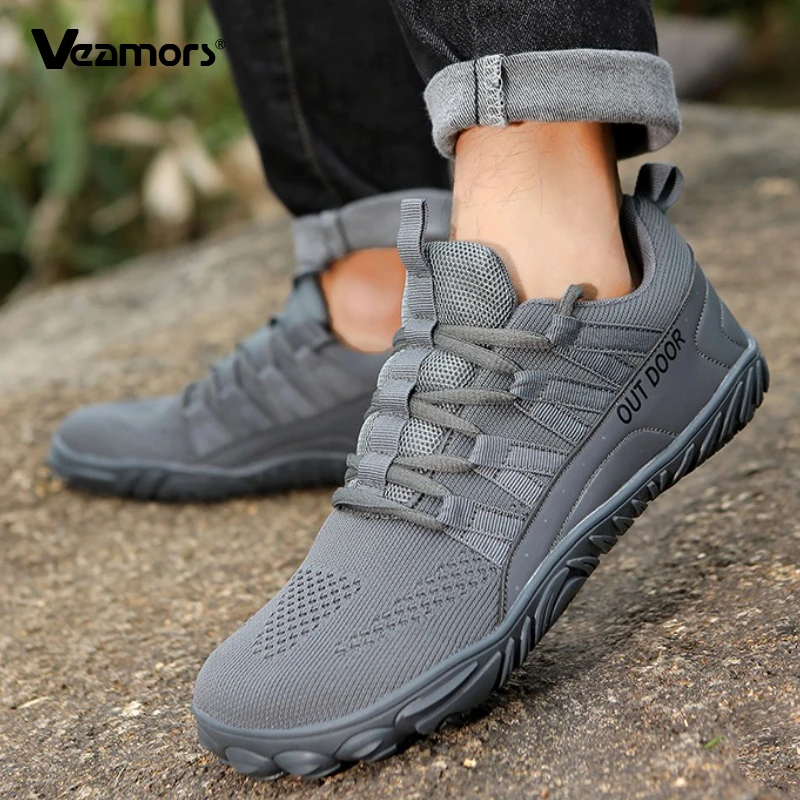 

Breathable Mesh Hiking Shoes Men's Elastic Non-slip Outdoor Sneakers Comforatable Camping Trekking Shoes Wear-resistant Trainers
