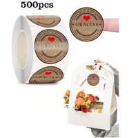 500pcs/roll  Gracias Sticker Spanish Thank You Hecho a mano con amor DIY Multifunction Paper Label Adhesive Gift Seal Stick