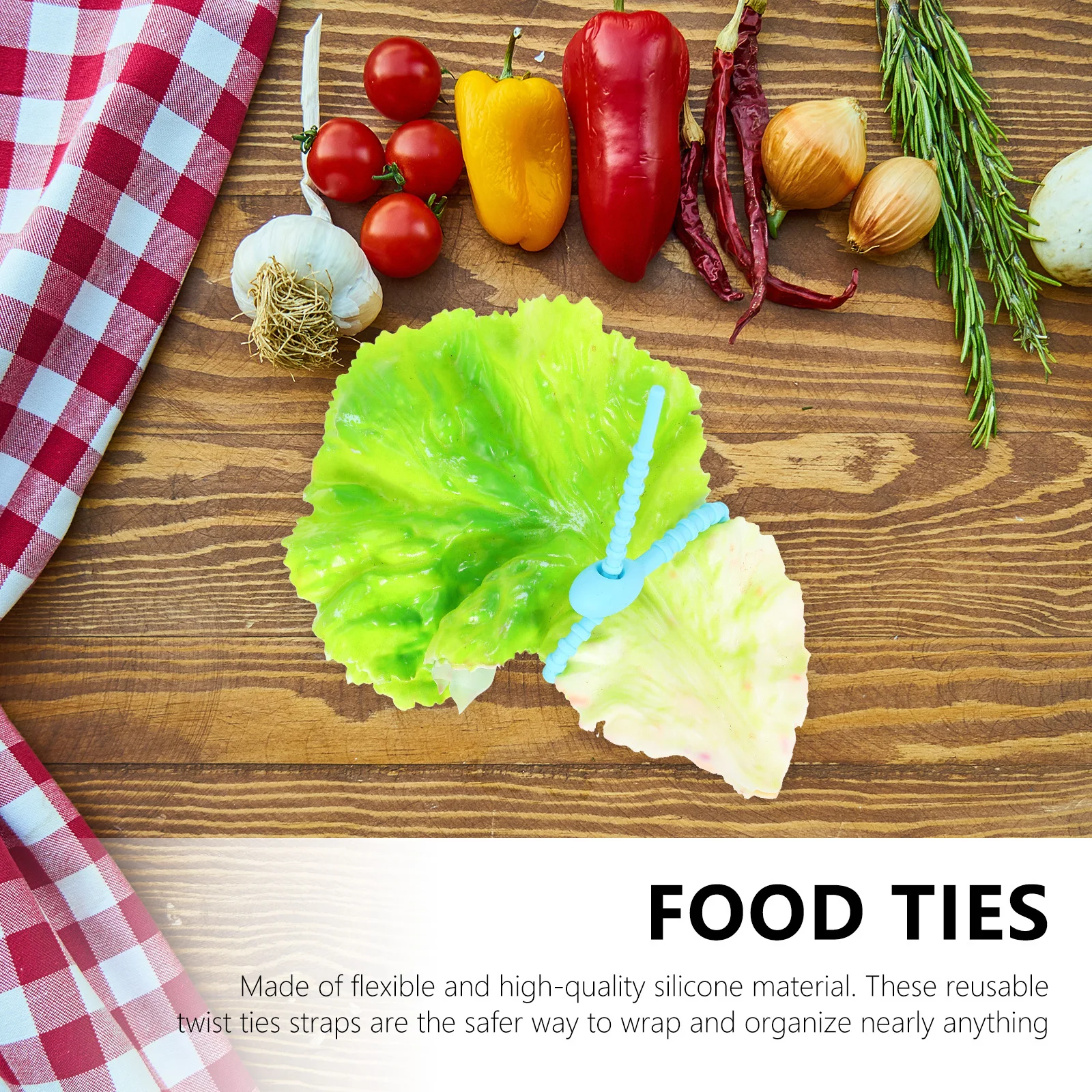 8Pcs Silicone Binding Ties Food Grade Reusable Organizers Multi-Use Self- for Kitchen Pantry Cable Management