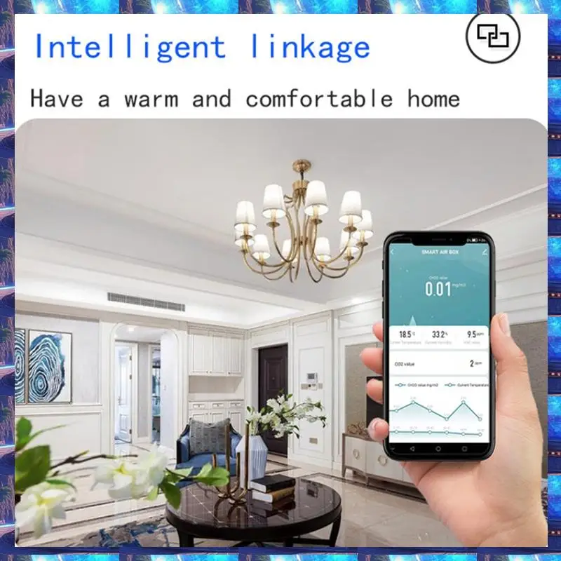 2025 Tuya WIFI مراقبة جودة الهواء 5 في 1 الفورمالديهايد VOC CO2 مستشعر كاشف درجة الحرارة والرطوبة يدعم جهاز التحكم عن بعد، Tuya #1