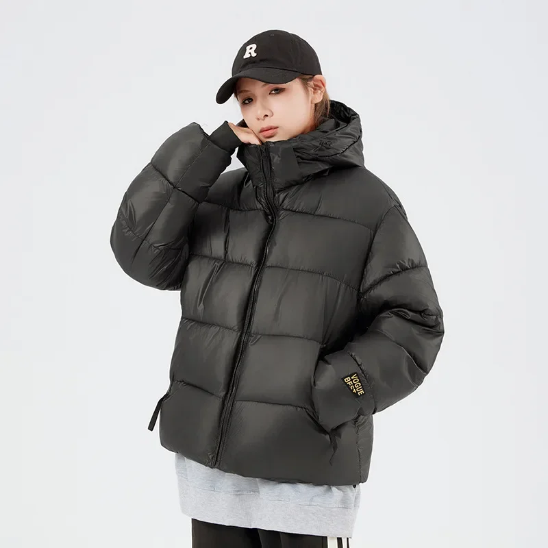 

2023 Winter New Men's Solid Color Hooded Couple Casual Oversized Cotton Jacket for Men and Women