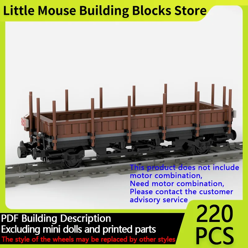 

City Car Model MOC Building Bricks Stake Wagon / Flat Wagon 2-Axles Modular Technology Gifts Holiday Assemble Children Toys Suit
