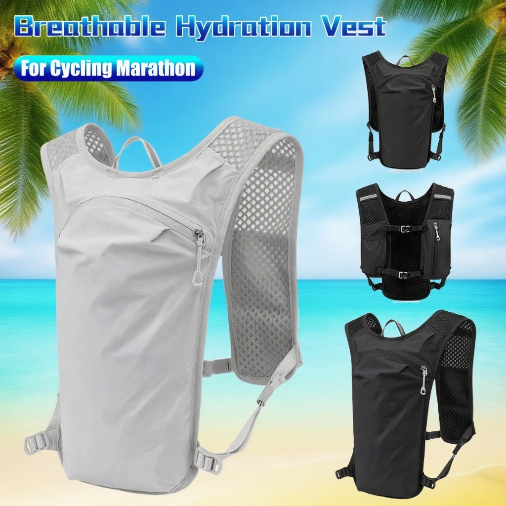 

Breathable Running Hydration Vest Lightweight Sports Backpack Multiple Pockets Cycling Water Pack Nylon Backpack for Climbing