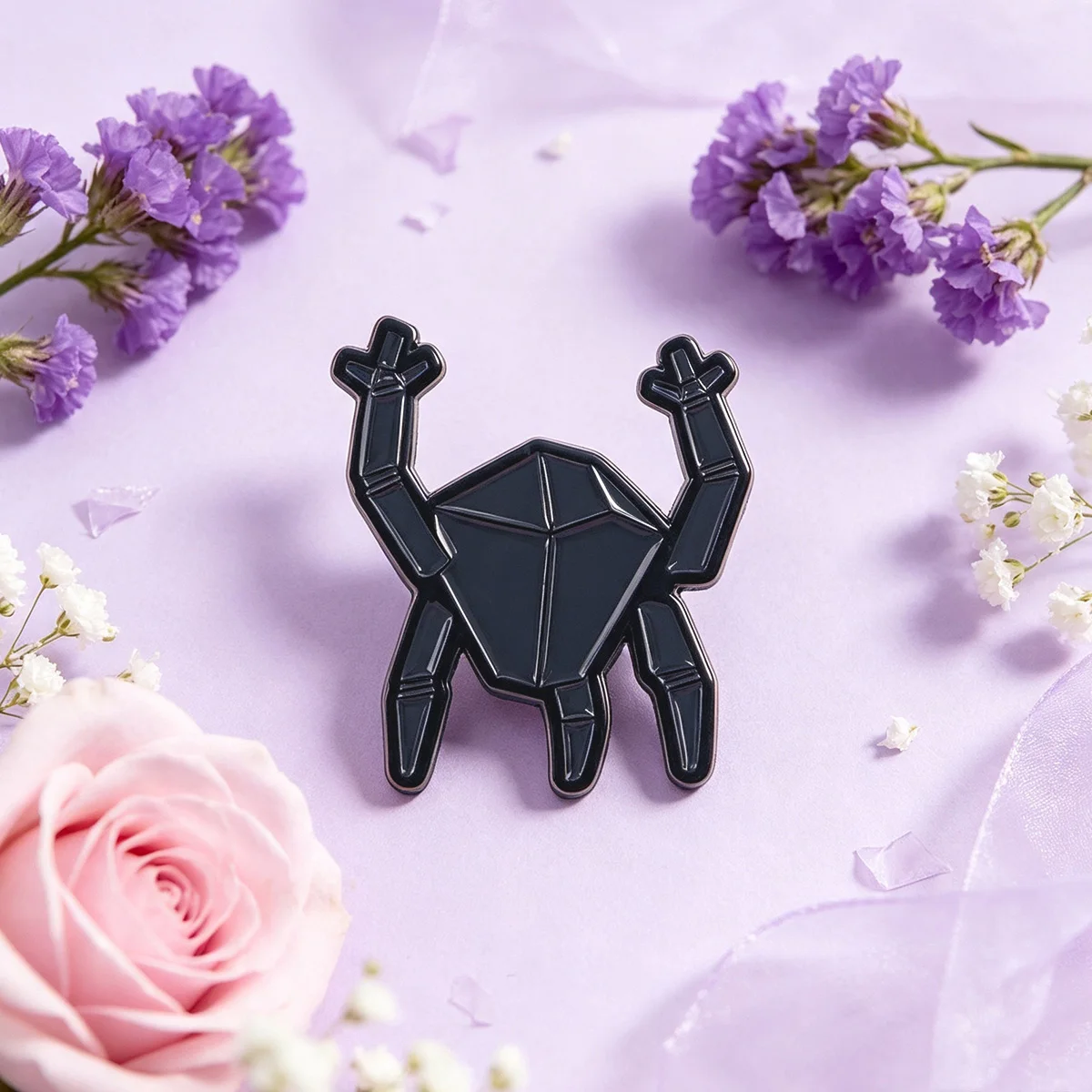 Geometric Rock Crab Enamel Pin Science Fiction Thriller Lapel Pins for Backpacks Jeans Brooches Adorn Jewelry Accessories Gifts