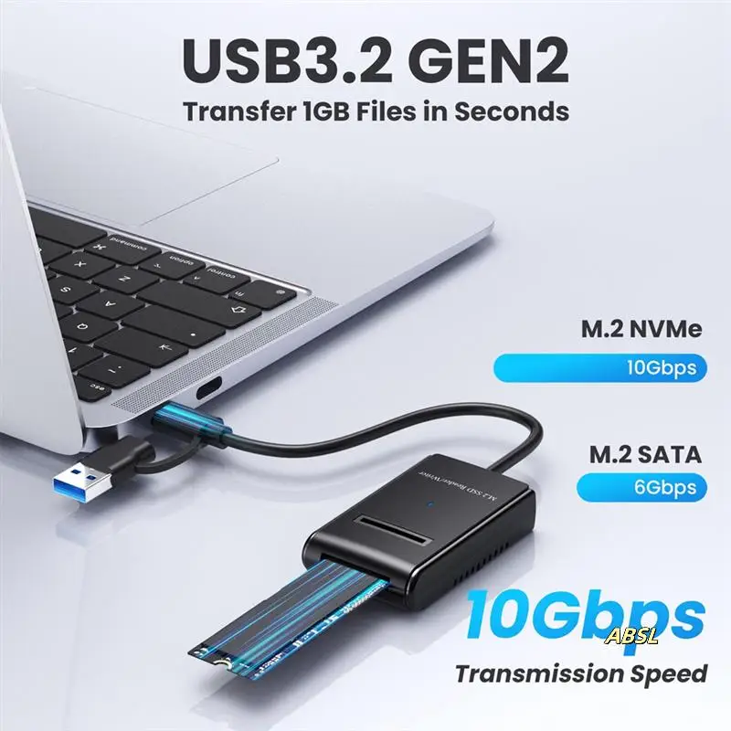 M.2 Mobile SSD Easy Drive Cable Nvme Protocol With Type-C 3.2 Interface For External M2 Solid State Drives