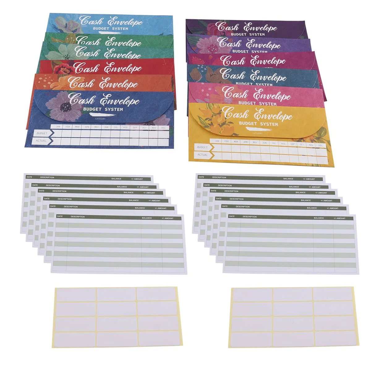 Cash Budget Envelopes for Cash System, Waterproof Money Envelopes for Cash Budgeting Plus Expense Tracking Budget Sheets