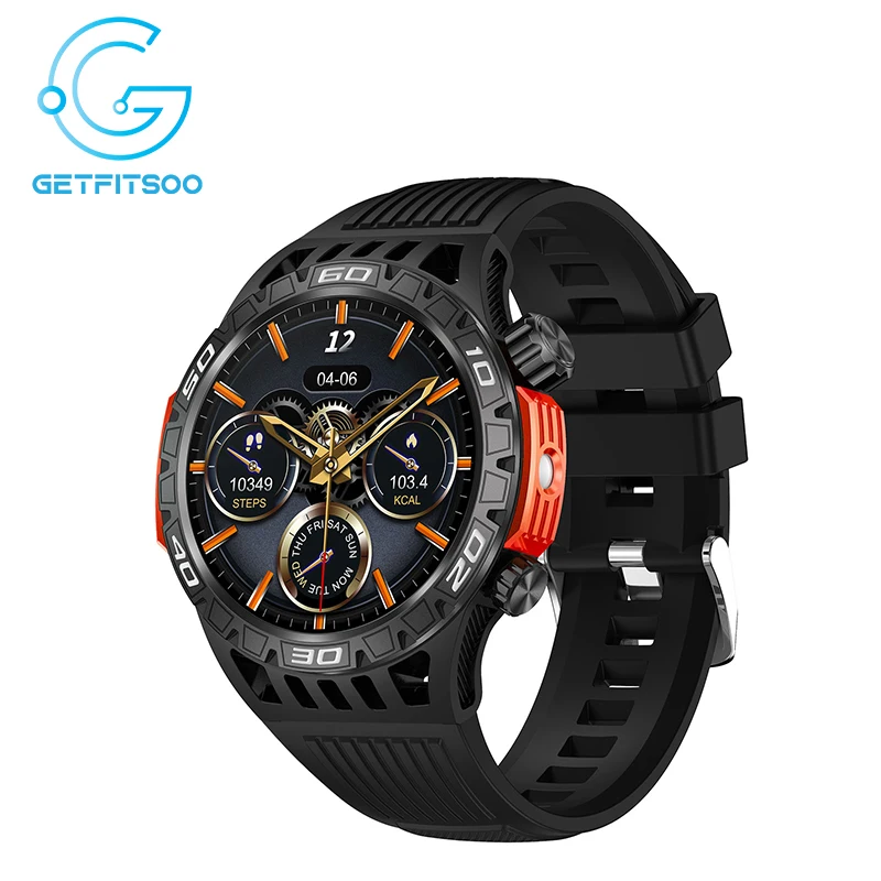 Getfitsoo Smart Watch Men With LED Flashlight 1.46 inch Bluetooth Call 450 mAh Battery Outdoor Sports Compass SmartWatch DW18