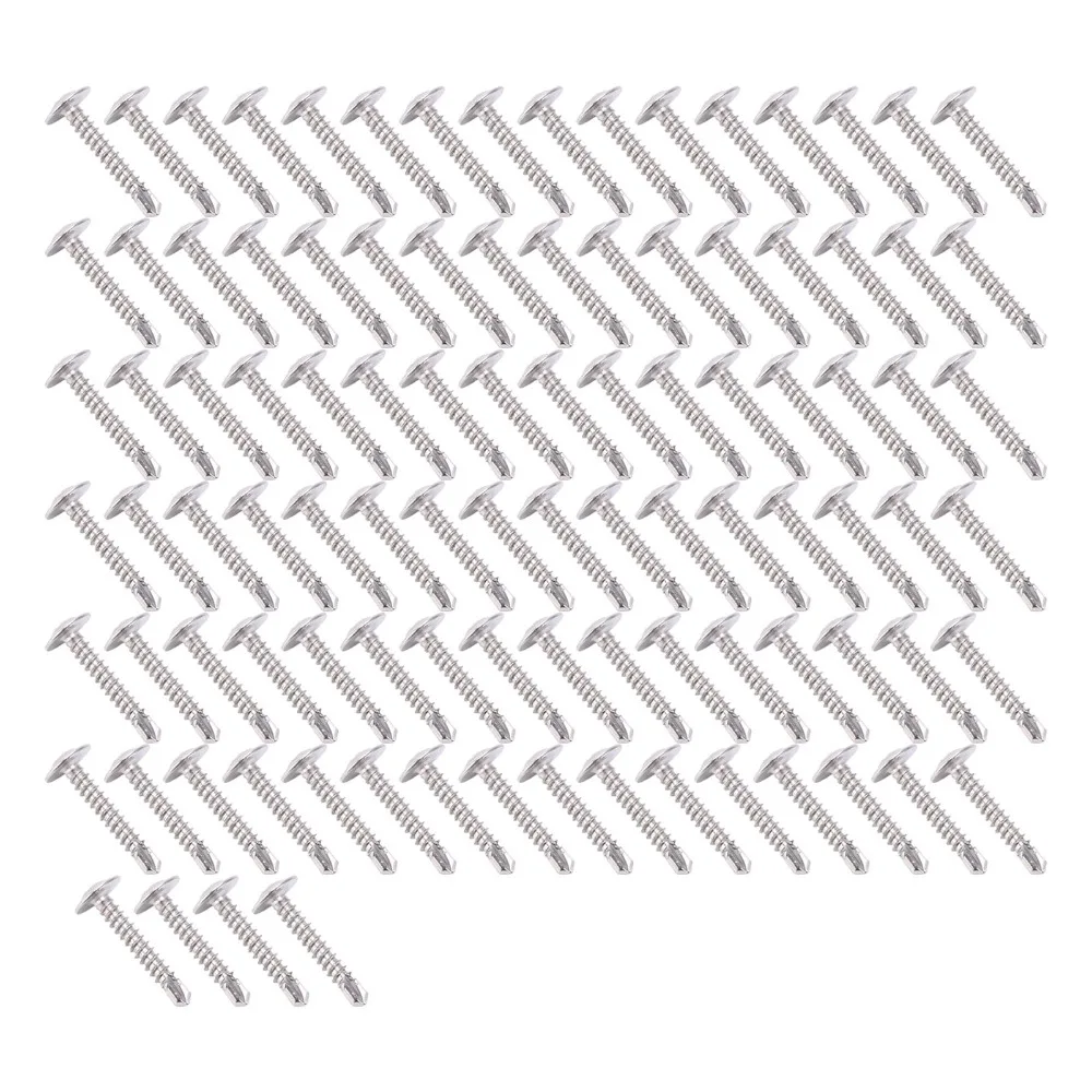 100pcs Rustproof Fast Tapping Self Drilling Screws Durable Heavy Duty Sheet Metal Screws Truss Head Screw For Industrial Use