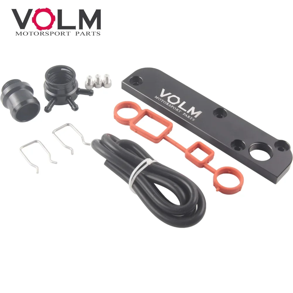 PCV Adapter Set for Audi VW 2.0 TFSI EA113 ENGINE Torque Solution Billet PCV Adapter w / Boost Kit Cover With VOLM Logo