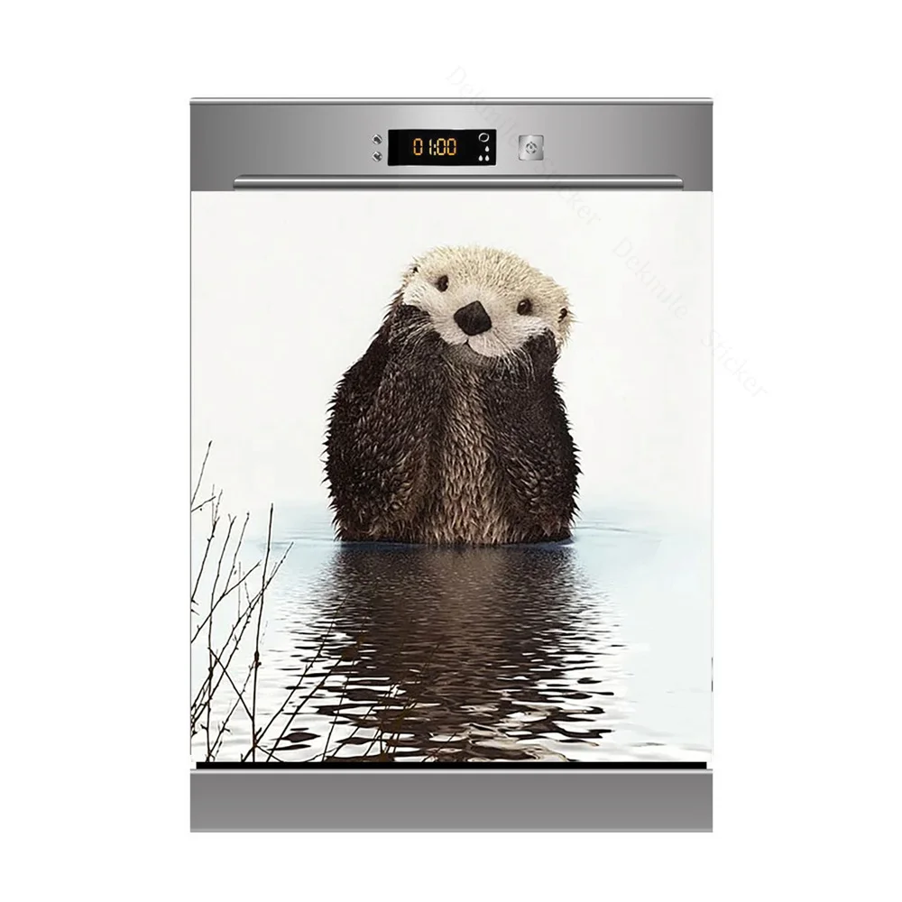 Funny Animal Cow Adhesive Dishwasher Stickers Decorative Letters Wall Sticker Cover Kitchen Decor Accessories Gift Full Piece