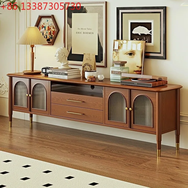 

Medieval solid wood TV cabinet French coffee table TV cabinet combination Chinese living room household