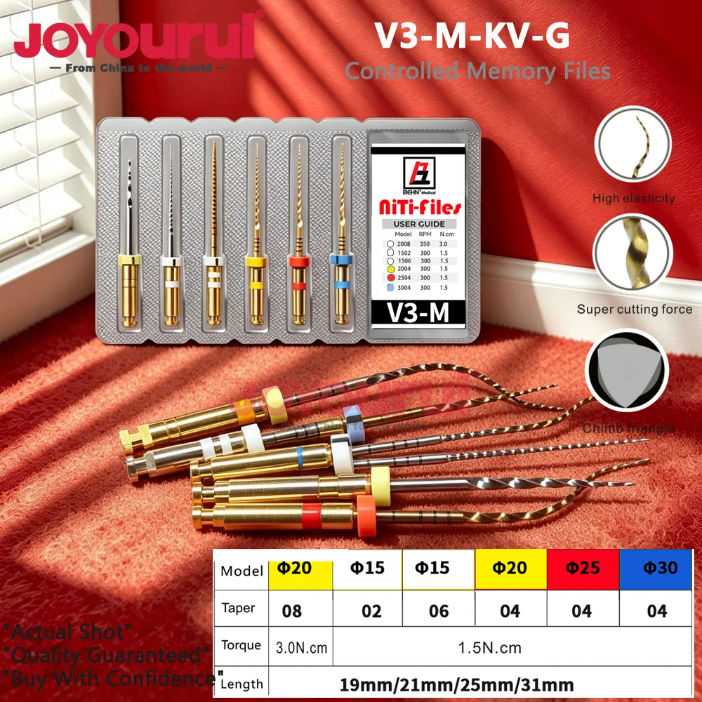 25/31MM Dental Flexible Niti Golden Endodontic Files Heat Activation Engine Use Dentist Drills Instrument 04 06 Taper 10-40#