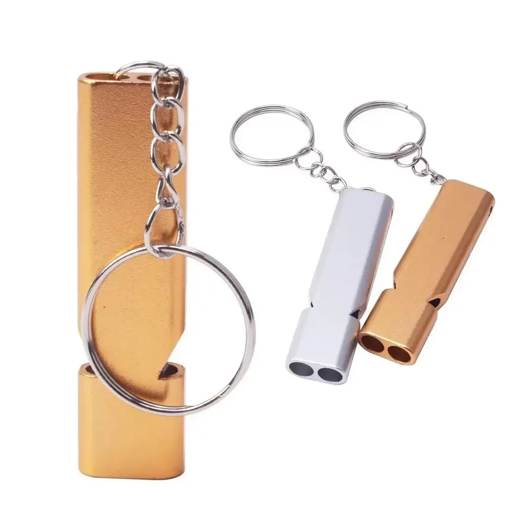 1-3PC Dual Frequency Survival Whistle Flat Metal Whistle for Outdoor Hiking Climbing Emergence Whistle Tools
