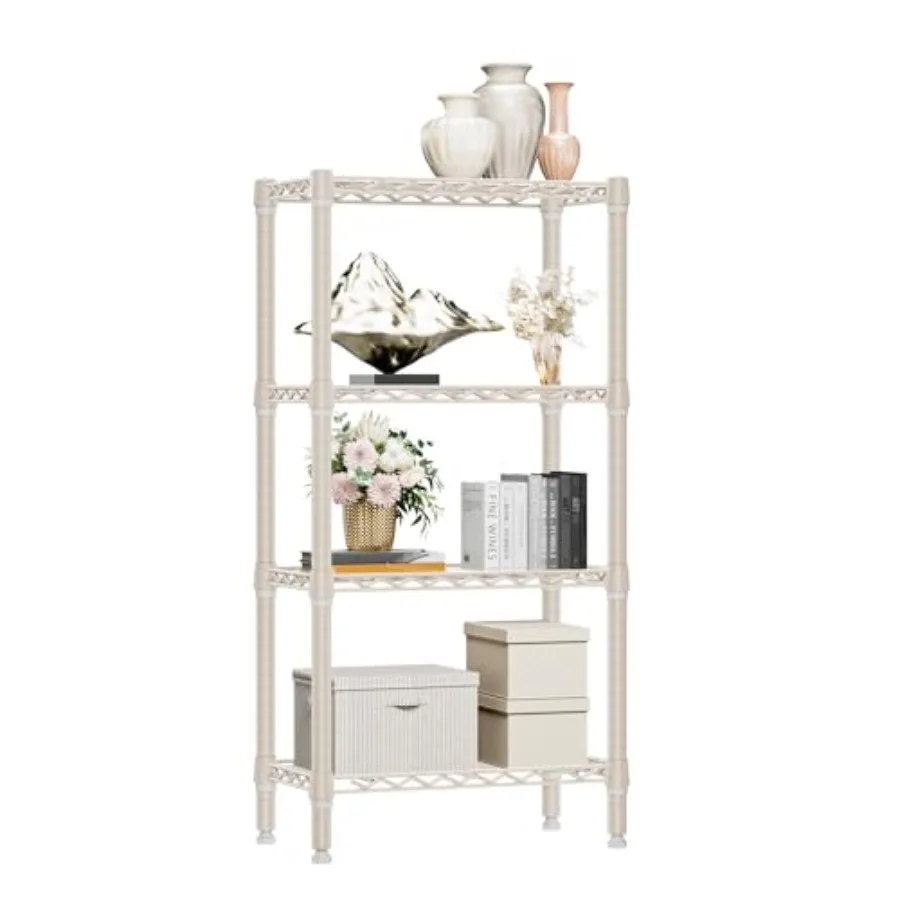 

1000 lbs 4-Shelf Sding Storage Shelves Heavy Duty Metal Shelving Unit Adjustable Wire Rack for Office Garage Kitchen 11.8 D x 2