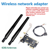 M.2 To PCI Express Wireless Adapter Converter with 6DBi 2x Antenna NGFF M.2 WiFi Bluetooth Card For Intel AX210 AX200 9260