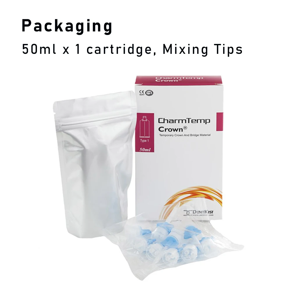 Coroa Dental Temporária e Material Ponte, Resina Auto Cura Automix, Luxa Pro CharmTemp, Dentes frontais anteriores, Suprimentos para Odontologia