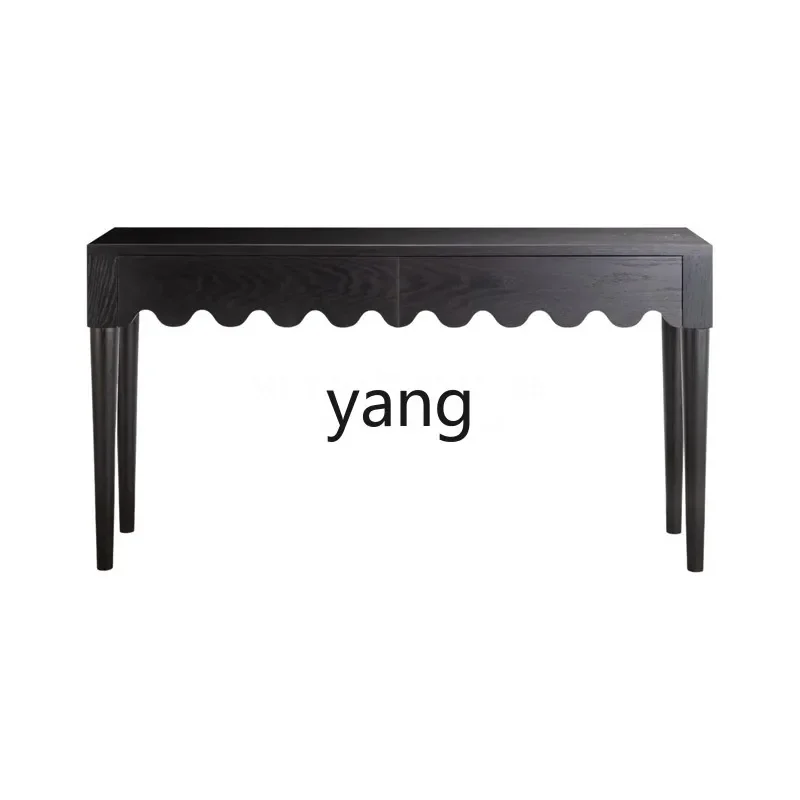 

Lmm solid wood small desk simple black white table study computer desk