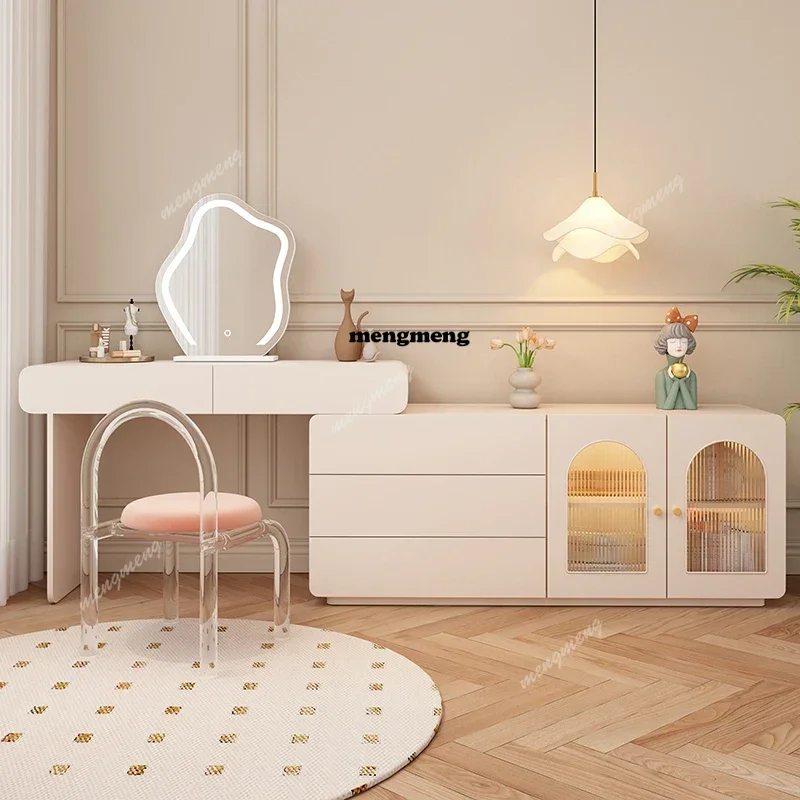 

Design Modern Dressing Table Jewelry White High End Wood Dressing Table Bedroom Storage Light Pentiadeira Dresser Furniture