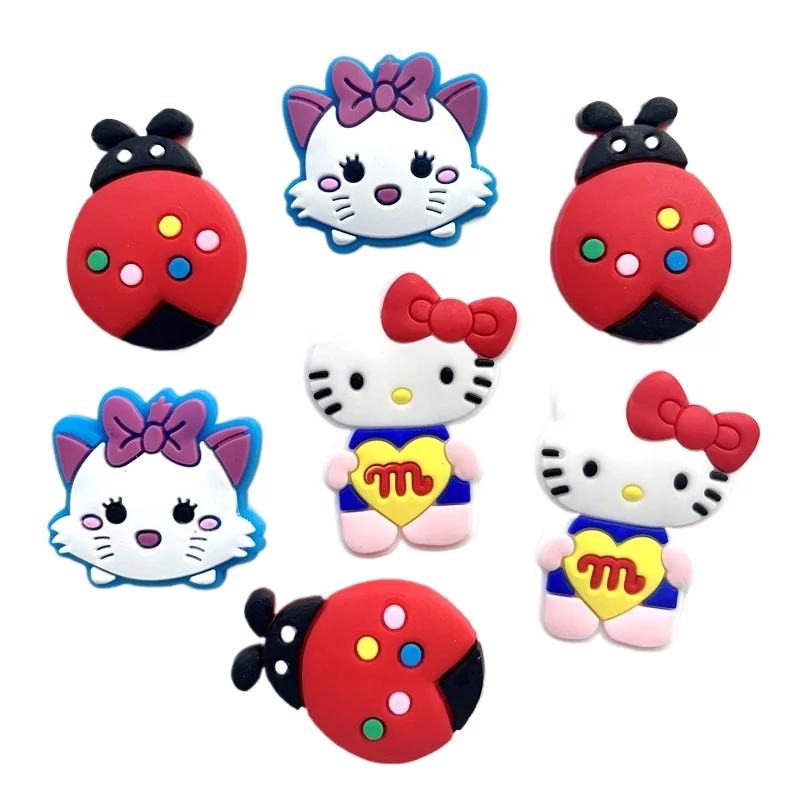 15pcs Cute Beetle Kawaii Soft Rubber Flat Bottom Crafts Mobile Phone Hair Accessories Clipbook diy Decorative applique