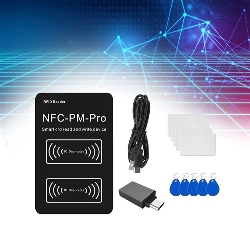 

FEDI-RFID Smart Chip Reader PM PRO Decoder+5XUID Card+5XCUID Keychain NFC Key Copier 13.56Mhz 125Khz Badge Write Token Clone