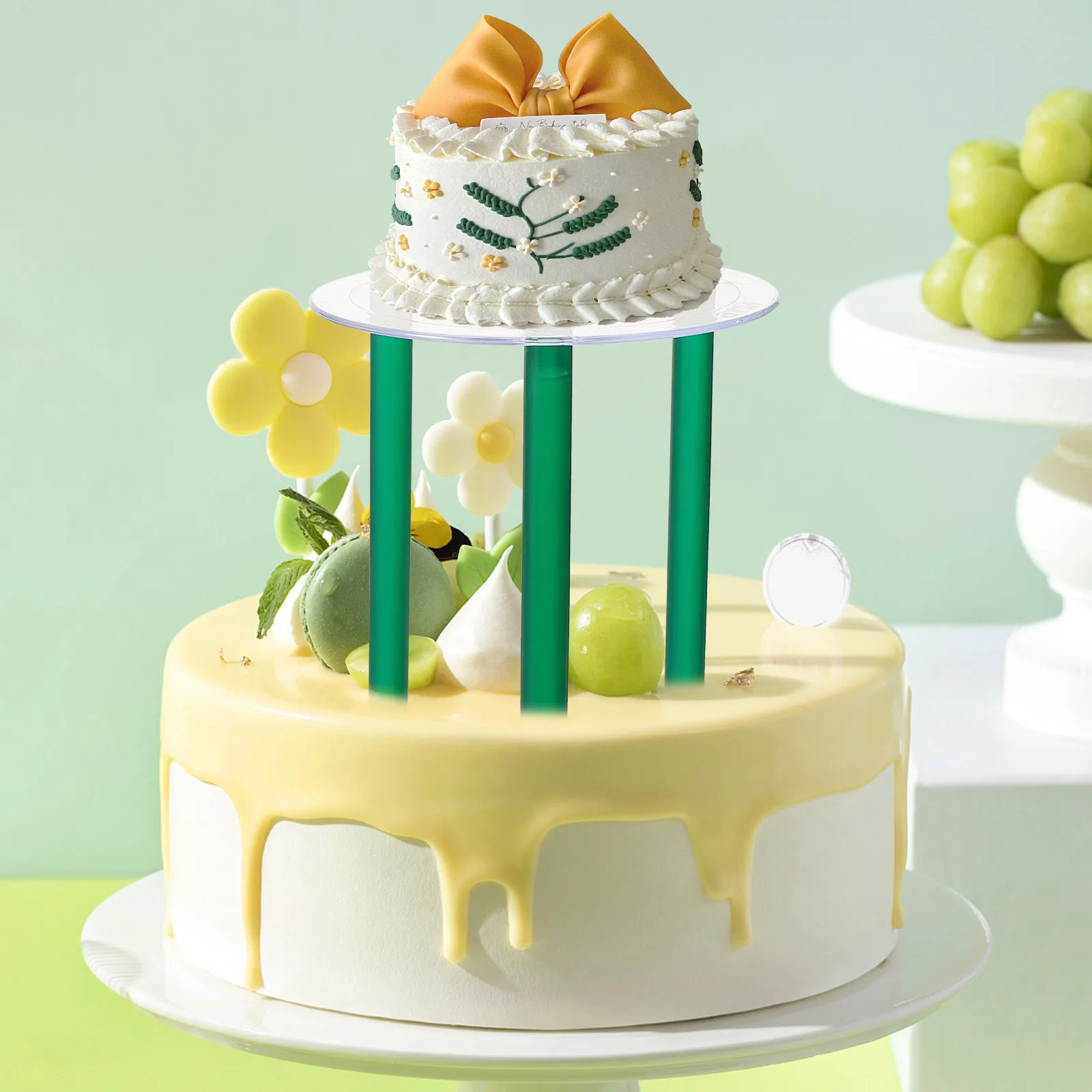 

1 комплект, 6-дюймовая подставка, многоразовые пластиковые пластины для разделителей ломтиков, дюбели, ярусные опорные дюбели, стержни для торта