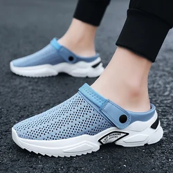 Summer Men Sandals Beach Slippers Breathable Mesh Sandals Beach Shoes Outdoor Garden Slides Shoes Men Flip Flops