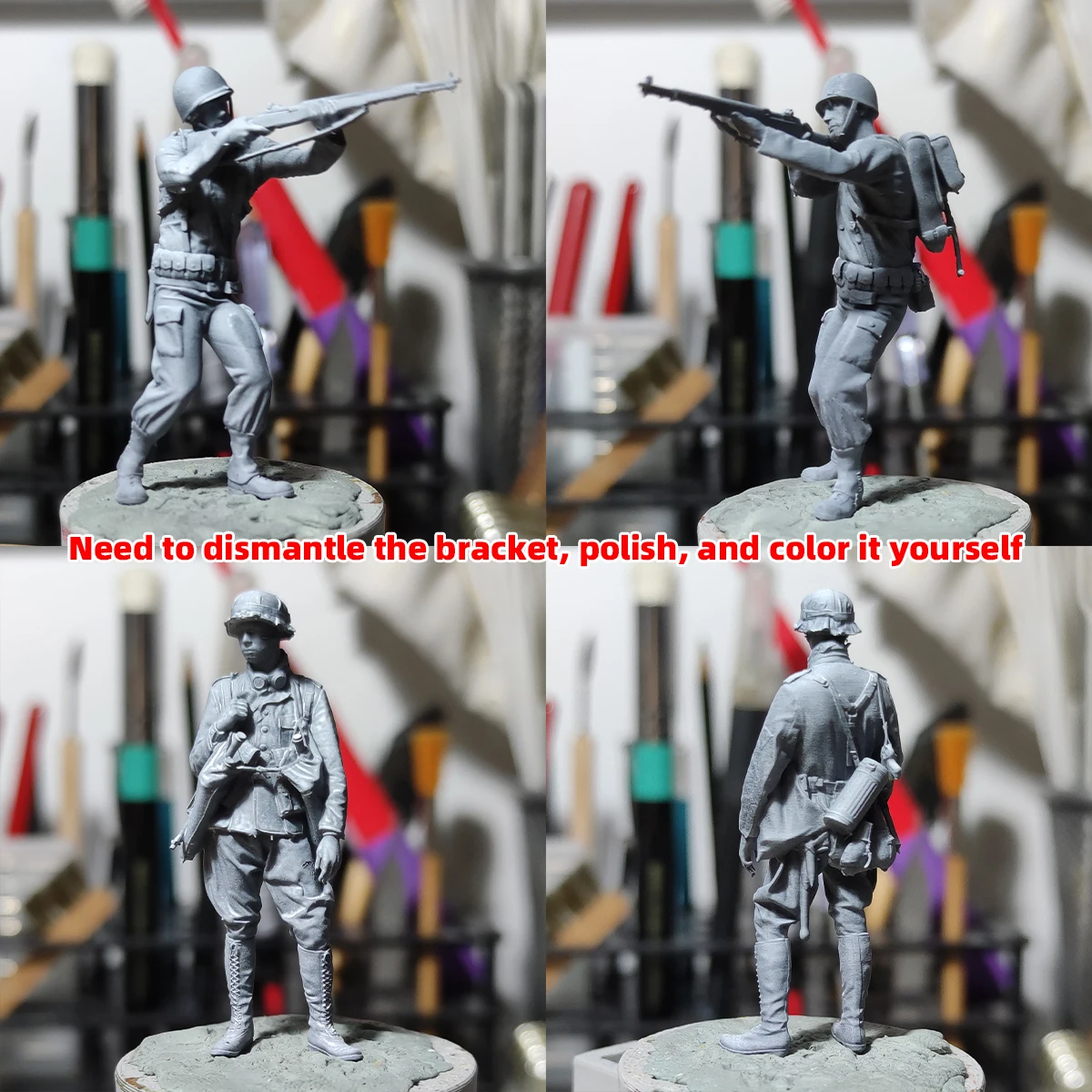 1/35 1/48 1/72 Miniatur-Modellbausatz, Soldatenfigur, Diorama, unbemaltes Harz, Soldat der US-Armee aus dem Zweiten Weltkrieg, militärische Minifigur – Detail 1