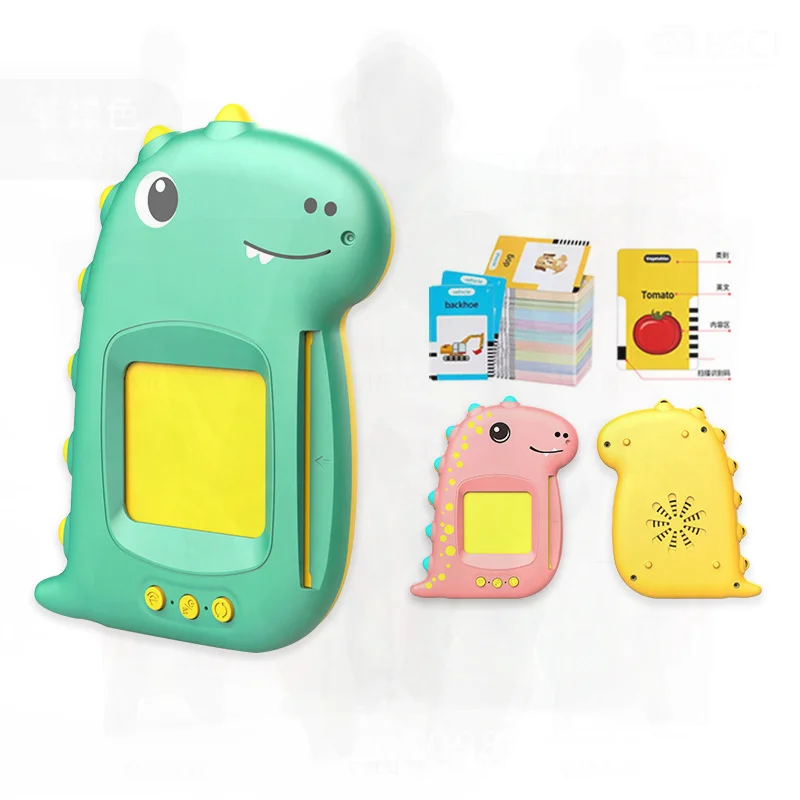 Kids' Early Education Machine Flash Cards - Spanish English Bilingual Learning Toy with Music Rechargeable PVC Card Reader for