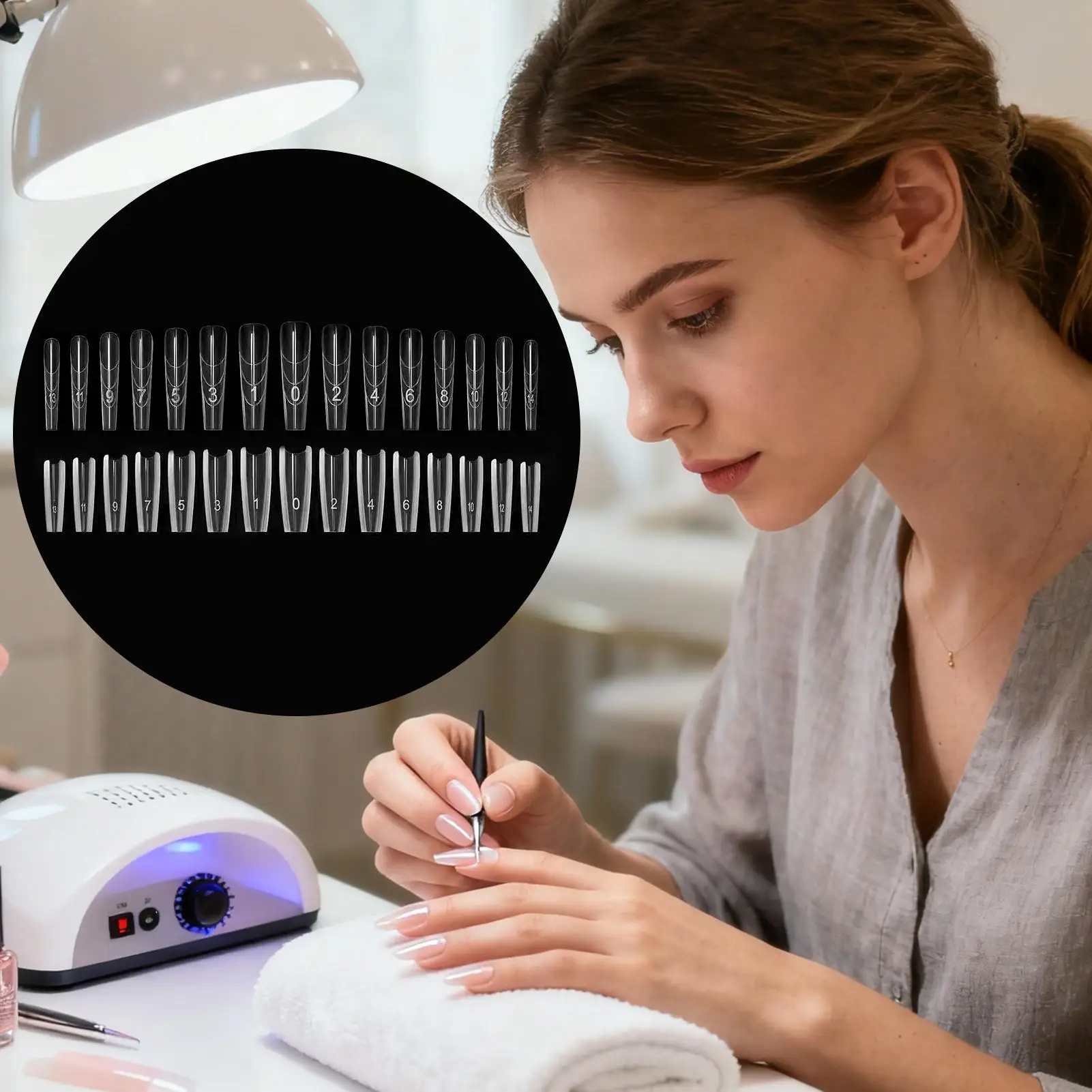 أشكال الأظافر للتمديد 240 قطعة شفافة مانيكير صياغة هلام وصلات لإطالة الأظافر أشكال ABS مسمار أعلى أشكال للمبتدئين #2