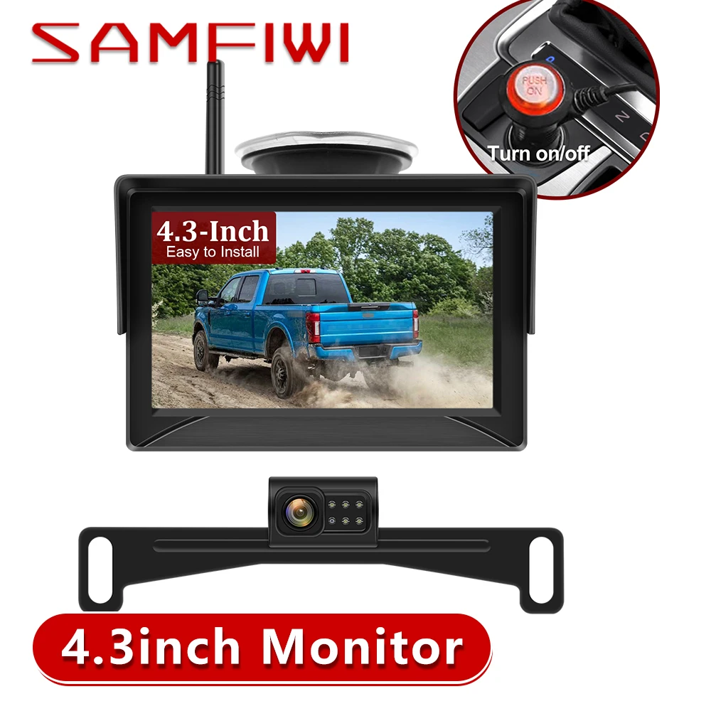 

4.3inch TFT LCD WiFi Monitor HD Car Display Screen for Parking Vehicle Rear view Camera Night Vision Reversing 12-24V