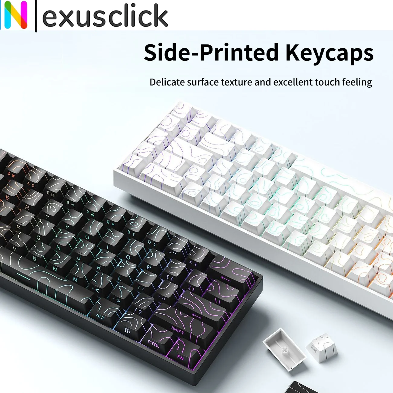 NexusClick Magnetic Hot Swappable Gaming Wired Mechanical Keyboard 61-Keys RGB Backlit PBT Keycaps For PC Computer Laptop Tablet