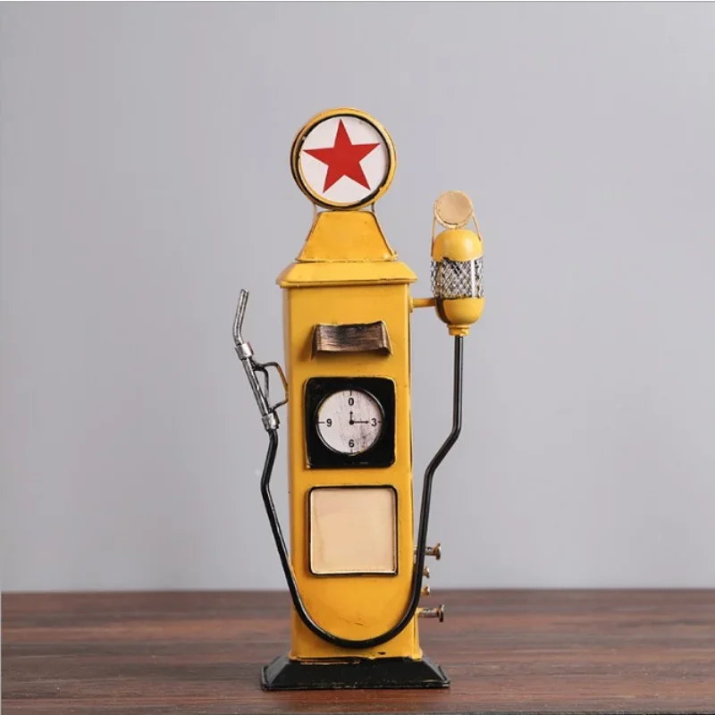 Antique Vintage Gas Pump Model – Retro Wrought Iron Metal Craft for Home Decor, Perfect as a Birthday Gift or Collectible Piece