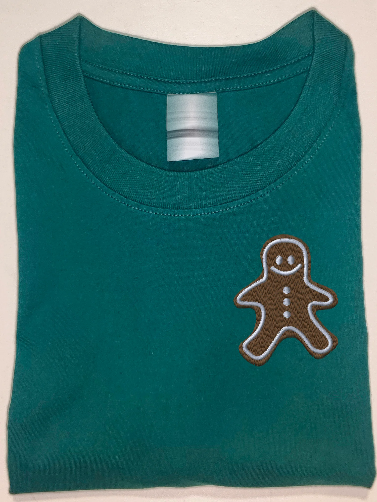 

Gingerbread Man Embroidered Tops T Shirt 100% Cotton Embroidery T-Shirts Gingerbread Camisas Basicas Hombre Camisas