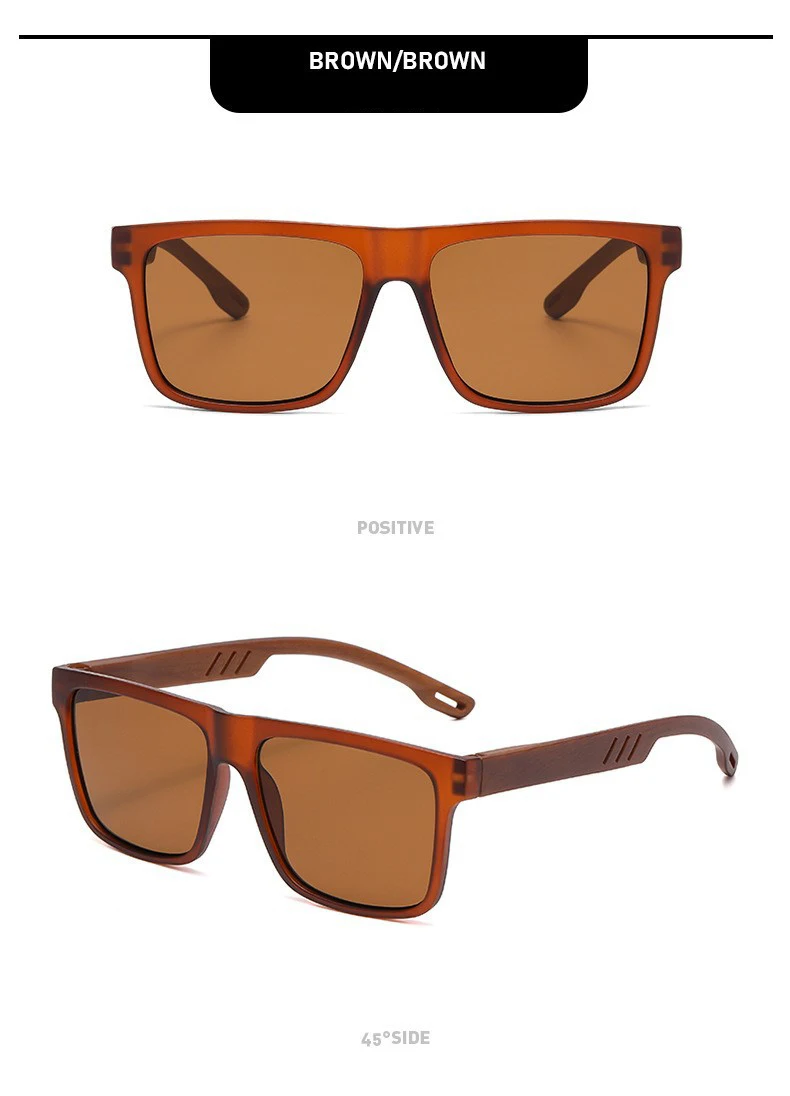 Vintage Holzmaserung Sonnenbrille für Männer und Frauen Klassische Leichte Eckige Sonnenbrillen Modische Tägliche Dekorative Brillen UV400-Schutz – Detail 10