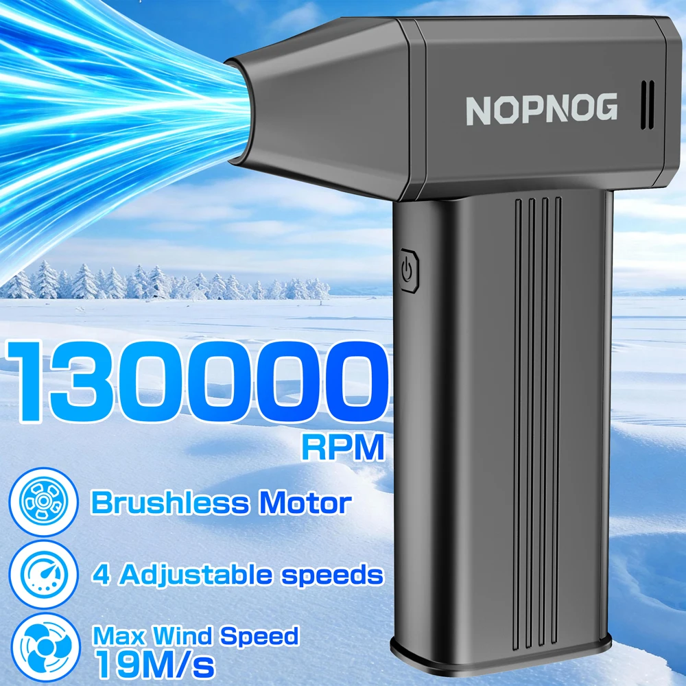 

Электрическая воздушная тряпка Портативная турбо ​ Вентилятор 130000 об/мин, инструмент для очистки, выдувной инструмент, автомобильный снегоочиститель, 4 передачи, зарядка типа C