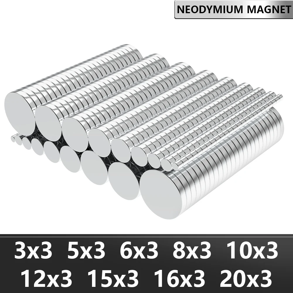 

Round Neodymium Magnet 3/5/6/10/12/15/16/20/25x3mm Permanent Magnets NdFeB for Fridge Powerful Magnetic High Performance DIY