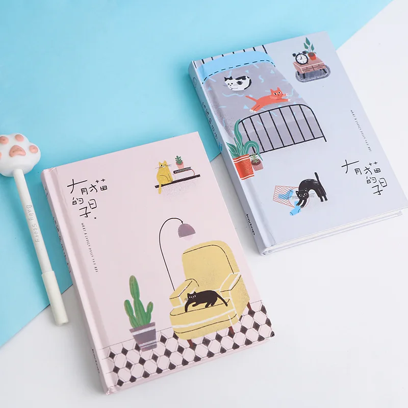 Korean Cute Cat Family Schedule Personal Planner Organizer Small Fresh Notebook Agenda Plan A5 Most Suitable for Students\' Gifts