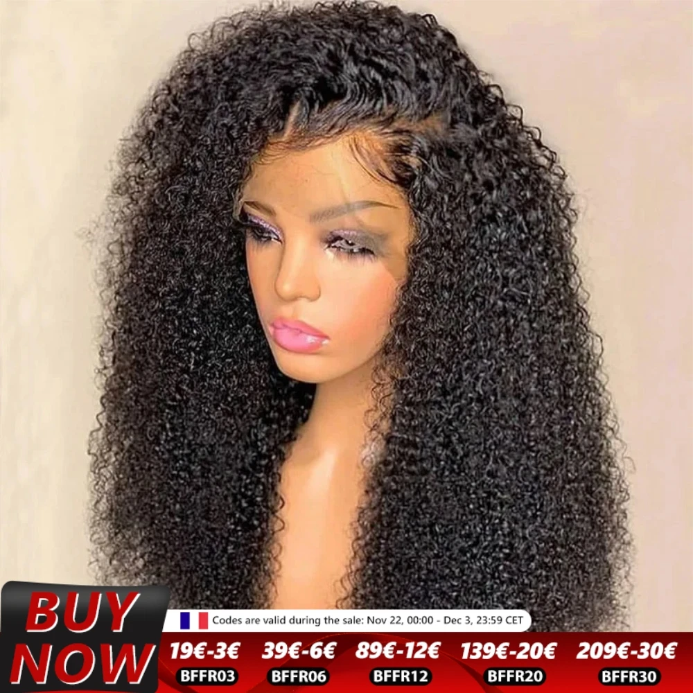 200 Density Brazilian Kinky Curly Wig 13X4 Transparent Lace Front Wig 4X4 Lace Closure Wig Pre Plucked Human Hair Wig For Women