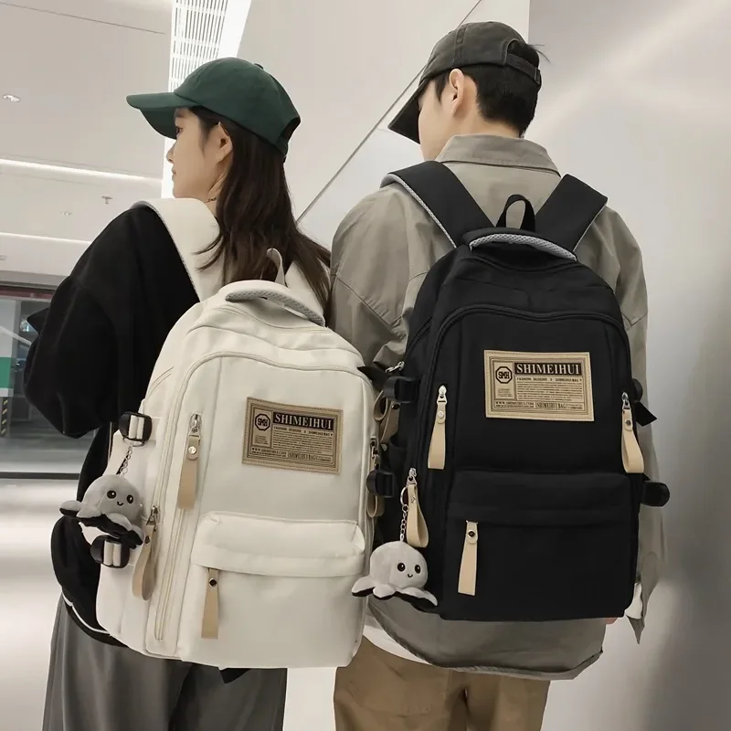 

large capacity backpack men bagpack male students female leisure travel computer bag Simplicity schoolbag light traveling bag