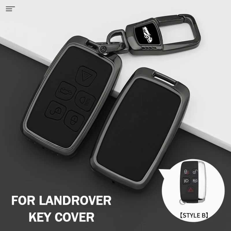 Funda protectora metálica para llave de coche, compatible con Land Rover Range Rover Sport Evoque Discovery 4, llavero, accesorios para coche