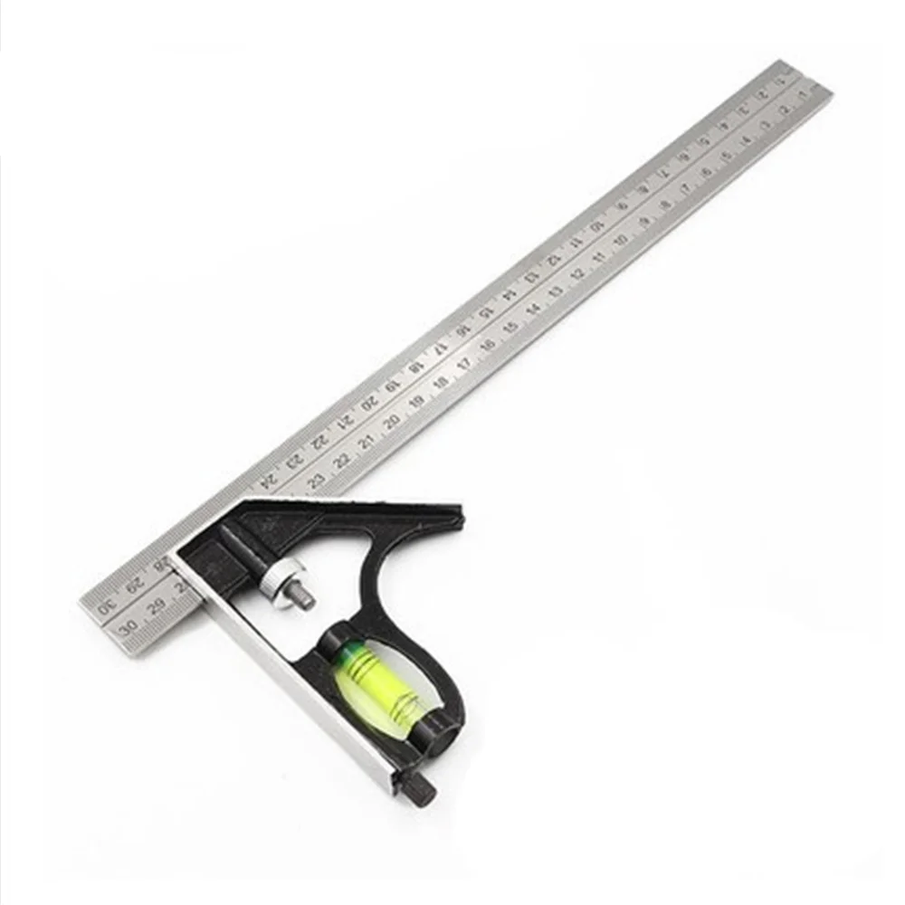 1pcs 0-300mm Stainless Steel Graduated Scale Combination Square Scribe Ruler