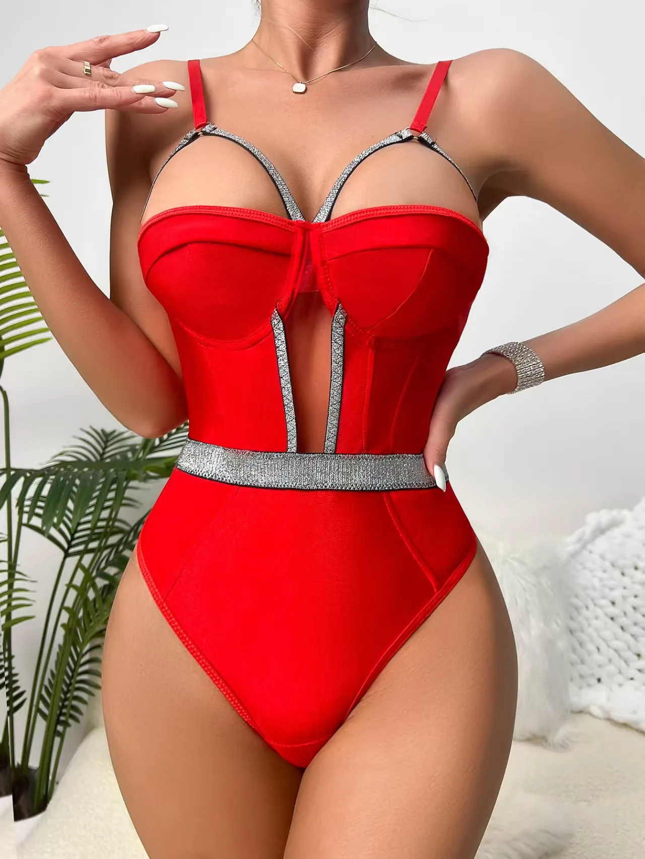 

New Sexy Lingerie Bodysuit Hollow-out Backless Small Breast Push up Bra Sexy Body Shaping Skinny One-Piece